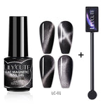 Load image into Gallery viewer, LILYCUTE 7ML 9D Cat Magnetic Gel Polish Set Semi Permanent Soak Off UV LED Glitter Nails Magnet Stick Black Gel Needed
