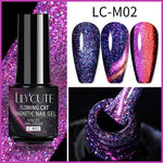 Load image into Gallery viewer, LILYCUTE 7ml 9D Reflective Cat Magnetic Gel Nail Polish Glitter Vernis Semi Permanent Soak Off Magnetic UV Gel Nail Art Gel
