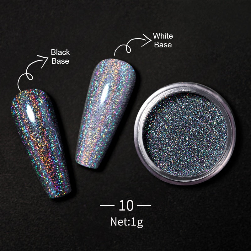 1 Box Hot Sale Iridescent Nail Powders Shiny Nail Glitters Dust Decorations For Nail Art Chrome Pigment DIY Accessories