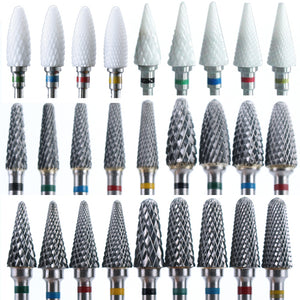 Ceramic Milling Cutter Manicure Nail Drill Bits Electric Nail Files Pink Blue Grinding Bits Mills Cutter Burr Accessories