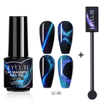 Load image into Gallery viewer, LILYCUTE 7ML 9D Cat Magnetic Gel Polish Set Semi Permanent Soak Off UV LED Glitter Nails Magnet Stick Black Gel Needed
