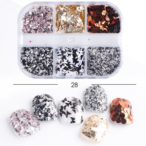 Sparkly Foil Nails Sequins Irregular Aluminum Gold Red Summer Design Set Nail Glitter Flakes Gel DIY Manicure Accessories CH950