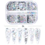 Load image into Gallery viewer, Sparkly Foil Nails Sequins Irregular Aluminum Gold Red Summer Design Set Nail Glitter Flakes Gel DIY Manicure Accessories CH950
