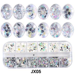 Sparkly Foil Nails Sequins Irregular Aluminum Gold Red Summer Design Set Nail Glitter Flakes Gel DIY Manicure Accessories CH950