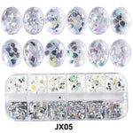 Load image into Gallery viewer, Sparkly Foil Nails Sequins Irregular Aluminum Gold Red Summer Design Set Nail Glitter Flakes Gel DIY Manicure Accessories CH950
