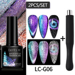 Load image into Gallery viewer, LILYCUTE 7ML 9D Cat Magnetic Gel Polish Set Semi Permanent Soak Off UV LED Glitter Nails Magnet Stick Black Gel Needed
