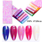 Load image into Gallery viewer, 10 Sheets Nail Transfer Foil Marble Nail Art Stickers Retro Pattern Nail Art Decals DIY Nails Accessories 4*100cm
