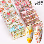 Load image into Gallery viewer, 10 Sheets Nail Transfer Foil Marble Nail Art Stickers Retro Pattern Nail Art Decals DIY Nails Accessories 4*100cm
