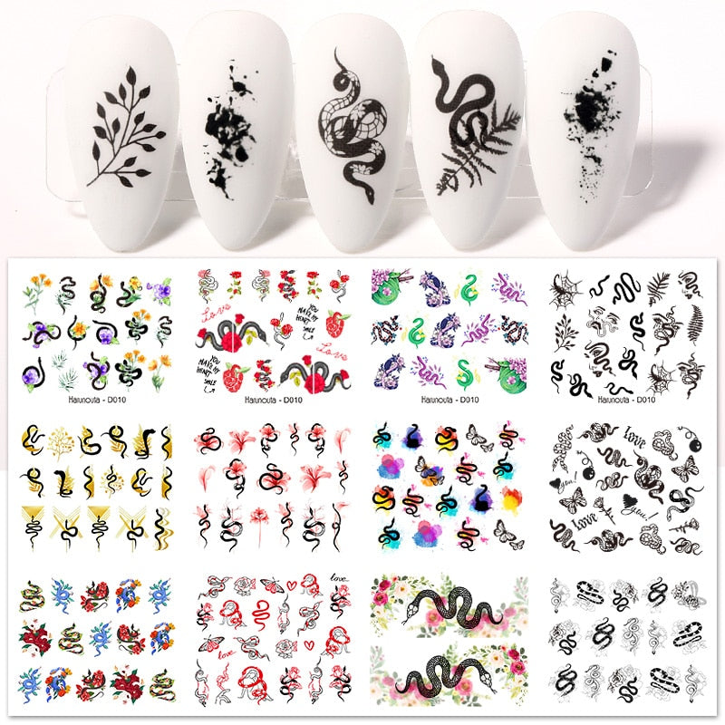 1 Sheet 3D Floral Nail Sticker Adhesive Plants Colorful Beautiful Flowers Nail Transfer Sticker Decals Nail Art Decoration