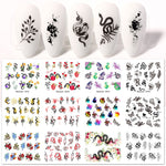 Load image into Gallery viewer, 1 Sheet 3D Floral Nail Sticker Adhesive Plants Colorful Beautiful Flowers Nail Transfer Sticker Decals Nail Art Decoration
