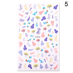 Load image into Gallery viewer, 1 Sheet 3D Floral Nail Sticker Adhesive Plants Colorful Beautiful Flowers Nail Transfer Sticker Decals Nail Art Decoration
