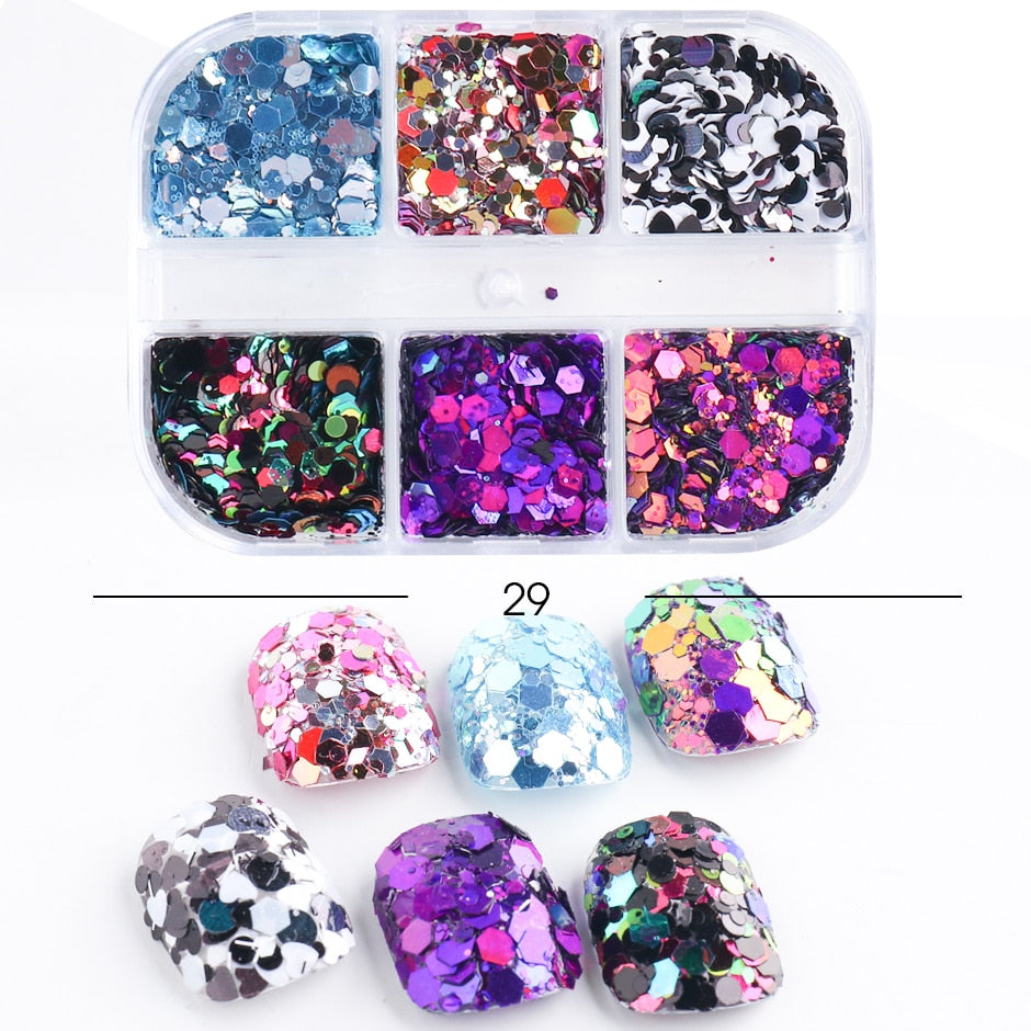 Sparkly Foil Nails Sequins Irregular Aluminum Gold Red Summer Design Set Nail Glitter Flakes Gel DIY Manicure Accessories CH950