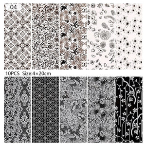 10 Sheets Nail Transfer Foil Marble Nail Art Stickers Retro Pattern Nail Art Decals DIY Nails Accessories 4*100cm