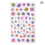 Load image into Gallery viewer, 1 Sheet 3D Floral Nail Sticker Adhesive Plants Colorful Beautiful Flowers Nail Transfer Sticker Decals Nail Art Decoration
