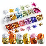 Load image into Gallery viewer, Sparkly Foil Nails Sequins Irregular Aluminum Gold Red Summer Design Set Nail Glitter Flakes Gel DIY Manicure Accessories CH950
