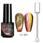 Load image into Gallery viewer, LILYCUTE 7ML 9D Cat Magnetic Gel Polish Set Semi Permanent Soak Off UV LED Glitter Nails Magnet Stick Black Gel Needed
