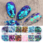 Load image into Gallery viewer, Sparkly Foil Nails Sequins Irregular Aluminum Gold Red Summer Design Set Nail Glitter Flakes Gel DIY Manicure Accessories CH950
