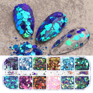 Sparkly Foil Nails Sequins Irregular Aluminum Gold Red Summer Design Set Nail Glitter Flakes Gel DIY Manicure Accessories CH950