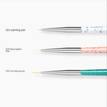 Load image into Gallery viewer, 3 Sets of nail brushes  Nail brushes Drawing lines UV gel brushes grid pens Nail decoration Manicure Accessories
