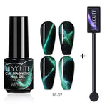 Load image into Gallery viewer, LILYCUTE 7ML 9D Cat Magnetic Gel Polish Set Semi Permanent Soak Off UV LED Glitter Nails Magnet Stick Black Gel Needed
