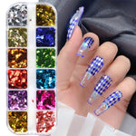 Load image into Gallery viewer, Sparkly Foil Nails Sequins Irregular Aluminum Gold Red Summer Design Set Nail Glitter Flakes Gel DIY Manicure Accessories CH950
