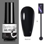 Load image into Gallery viewer, LILYCUTE 7ML 9D Cat Magnetic Gel Polish Set Semi Permanent Soak Off UV LED Glitter Nails Magnet Stick Black Gel Needed
