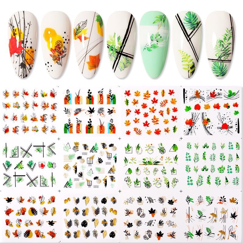 1 Sheet 3D Floral Nail Sticker Adhesive Plants Colorful Beautiful Flowers Nail Transfer Sticker Decals Nail Art Decoration