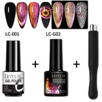 Load image into Gallery viewer, LILYCUTE 7ML 9D Cat Magnetic Gel Polish Set Semi Permanent Soak Off UV LED Glitter Nails Magnet Stick Black Gel Needed
