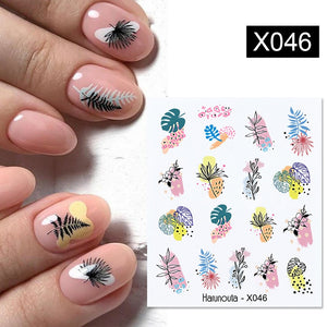 1 Sheet 3D Floral Nail Sticker Adhesive Plants Colorful Beautiful Flowers Nail Transfer Sticker Decals Nail Art Decoration