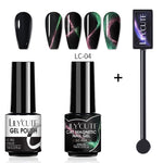 Load image into Gallery viewer, LILYCUTE 7ML 9D Cat Magnetic Gel Polish Set Semi Permanent Soak Off UV LED Glitter Nails Magnet Stick Black Gel Needed
