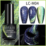 Load image into Gallery viewer, LILYCUTE 7ml 9D Reflective Cat Magnetic Gel Nail Polish Glitter Vernis Semi Permanent Soak Off Magnetic UV Gel Nail Art Gel
