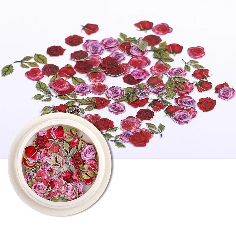 Nail Art Color Mixed Flower  Wood Pulp Piece Small Daisy Rose  Fresh Pastoral Nail Dried Flower Patch  DIY Nail Art Decoration