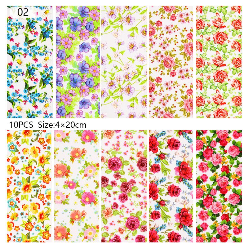 10 Sheets Nail Transfer Foil Marble Nail Art Stickers Retro Pattern Nail Art Decals DIY Nails Accessories 4*100cm