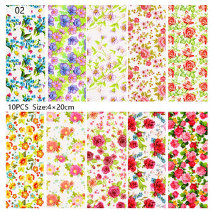 10 Sheets Nail Transfer Foil Marble Nail Art Stickers Retro Pattern Nail Art Decals DIY Nails Accessories 4*100cm