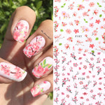 Load image into Gallery viewer, 1 Sheet 3D Floral Nail Sticker Adhesive Plants Colorful Beautiful Flowers Nail Transfer Sticker Decals Nail Art Decoration
