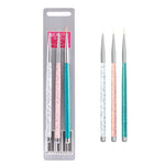 Load image into Gallery viewer, 3 Sets of nail brushes  Nail brushes Drawing lines UV gel brushes grid pens Nail decoration Manicure Accessories
