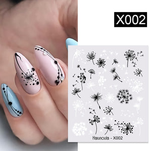 1 Sheet 3D Floral Nail Sticker Adhesive Plants Colorful Beautiful Flowers Nail Transfer Sticker Decals Nail Art Decoration