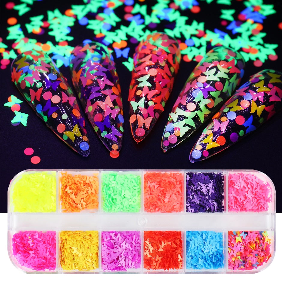 Sparkly Foil Nails Sequins Irregular Aluminum Gold Red Summer Design Set Nail Glitter Flakes Gel DIY Manicure Accessories CH950