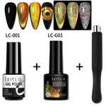 Load image into Gallery viewer, LILYCUTE 7ML 9D Cat Magnetic Gel Polish Set Semi Permanent Soak Off UV LED Glitter Nails Magnet Stick Black Gel Needed
