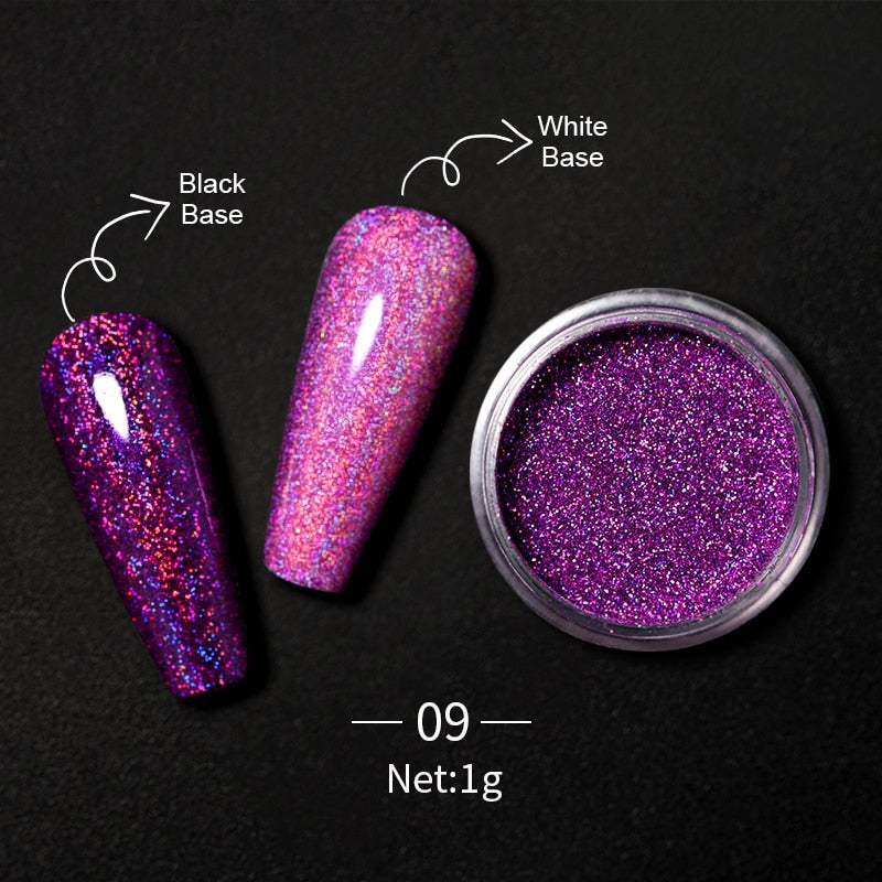 1 Box Hot Sale Iridescent Nail Powders Shiny Nail Glitters Dust Decorations For Nail Art Chrome Pigment DIY Accessories