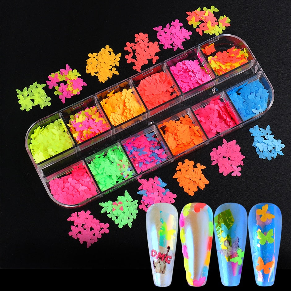 Sparkly Foil Nails Sequins Irregular Aluminum Gold Red Summer Design Set Nail Glitter Flakes Gel DIY Manicure Accessories CH950