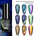 Load image into Gallery viewer, LILYCUTE 7ML 9D Cat Magnetic Gel Polish Set Semi Permanent Soak Off UV LED Glitter Nails Magnet Stick Black Gel Needed
