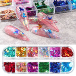 Load image into Gallery viewer, Sparkly Foil Nails Sequins Irregular Aluminum Gold Red Summer Design Set Nail Glitter Flakes Gel DIY Manicure Accessories CH950
