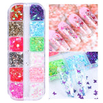 Load image into Gallery viewer, Sparkly Foil Nails Sequins Irregular Aluminum Gold Red Summer Design Set Nail Glitter Flakes Gel DIY Manicure Accessories CH950
