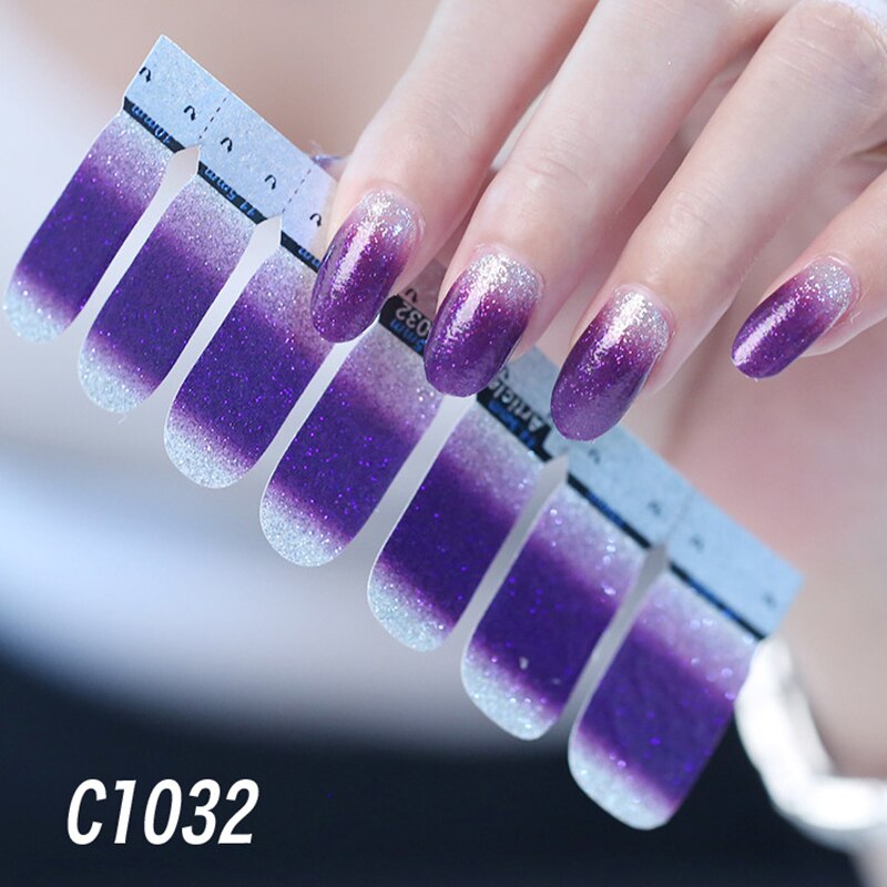 1sheet Korean Nail Polish Strips DIY Waterproof Nail Wraps Mixed Patterns Full Nail Patch Adhesive for Women Nail Art Stickers