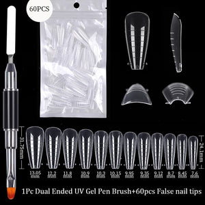 Acrylic Extension False Nail Tips Sculpted Full Cover Nail Tips Fake Finger UV Gel Polish Quick Building Mold Manicures Tool Set