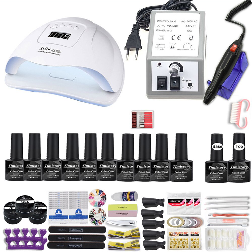 40 Colors Nail Polish super Manicure Set 120/80/54W LED Nail Lamp Nail Set With All Tools Needed For Manicure Electric Nail File