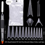 Load image into Gallery viewer, Acrylic Extension False Nail Tips Sculpted Full Cover Nail Tips Fake Finger UV Gel Polish Quick Building Mold Manicures Tool Set
