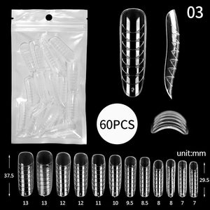 Acrylic Extension False Nail Tips Sculpted Full Cover Nail Tips Fake Finger UV Gel Polish Quick Building Mold Manicures Tool Set