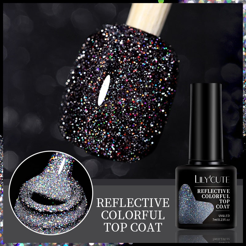 LILYCUTE 7ml 9D Reflective Cat Magnetic Gel Nail Polish Glitter Vernis Semi Permanent Soak Off Magnetic UV Gel Nail Art Gel